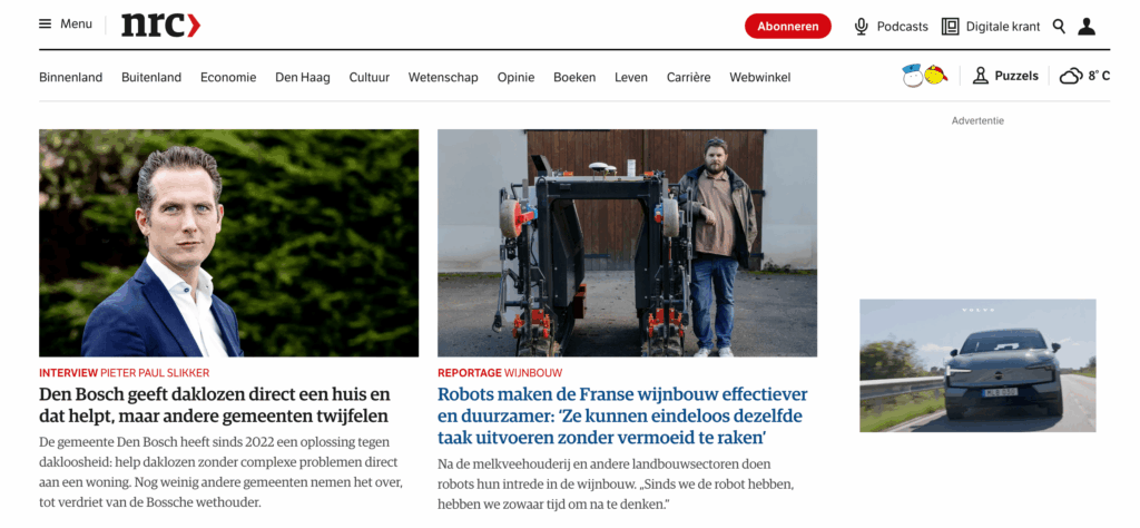 NRC homepage screenshot
